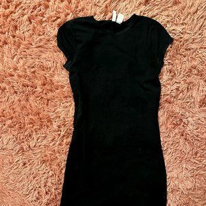 Black midi short-sleeve dress!